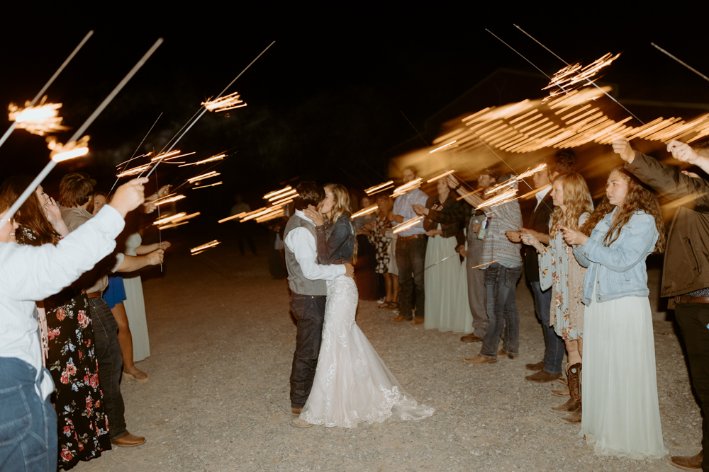 A sparkler exit to end their perfect wedding day 
