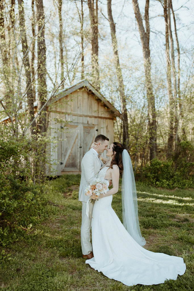 A moment of pure bliss celebrated by a couple at L & L farm. 
