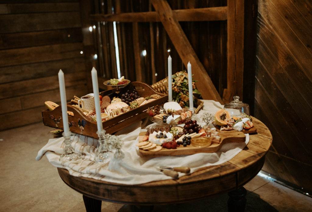Evies table brought the cutest charcuterie setup for our couple to indulge in.