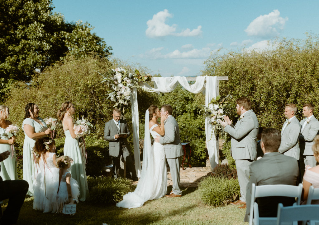 Dreamy overlook ceremony at the Mountain Willow Manor a Tennessee wedding venue/