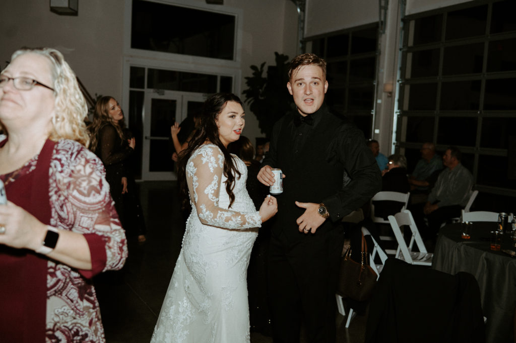 Jacob and Shelby getting down during their reception at The Ruby Cora. 