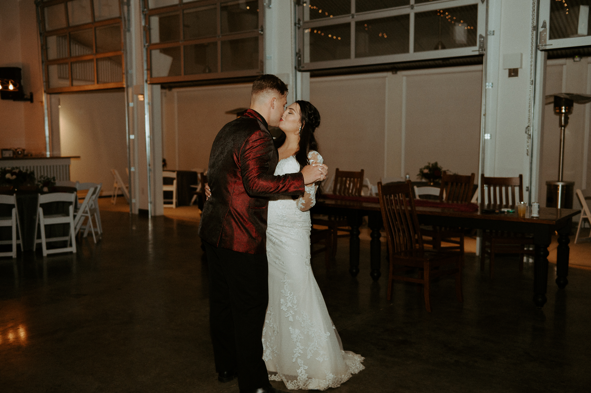 Shelby and Jacob sharing an intimate last dance during their wedding day. 