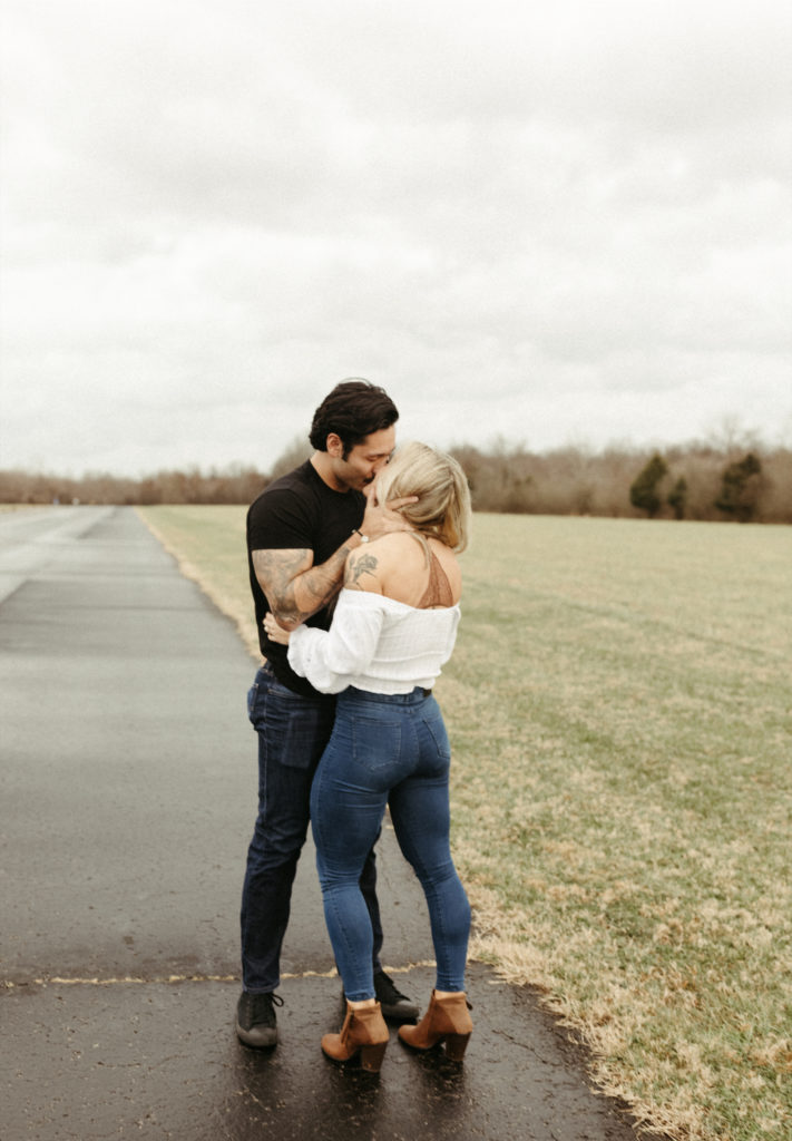 Dillion kissing Chloe after she said yes to his Nashville proposal.