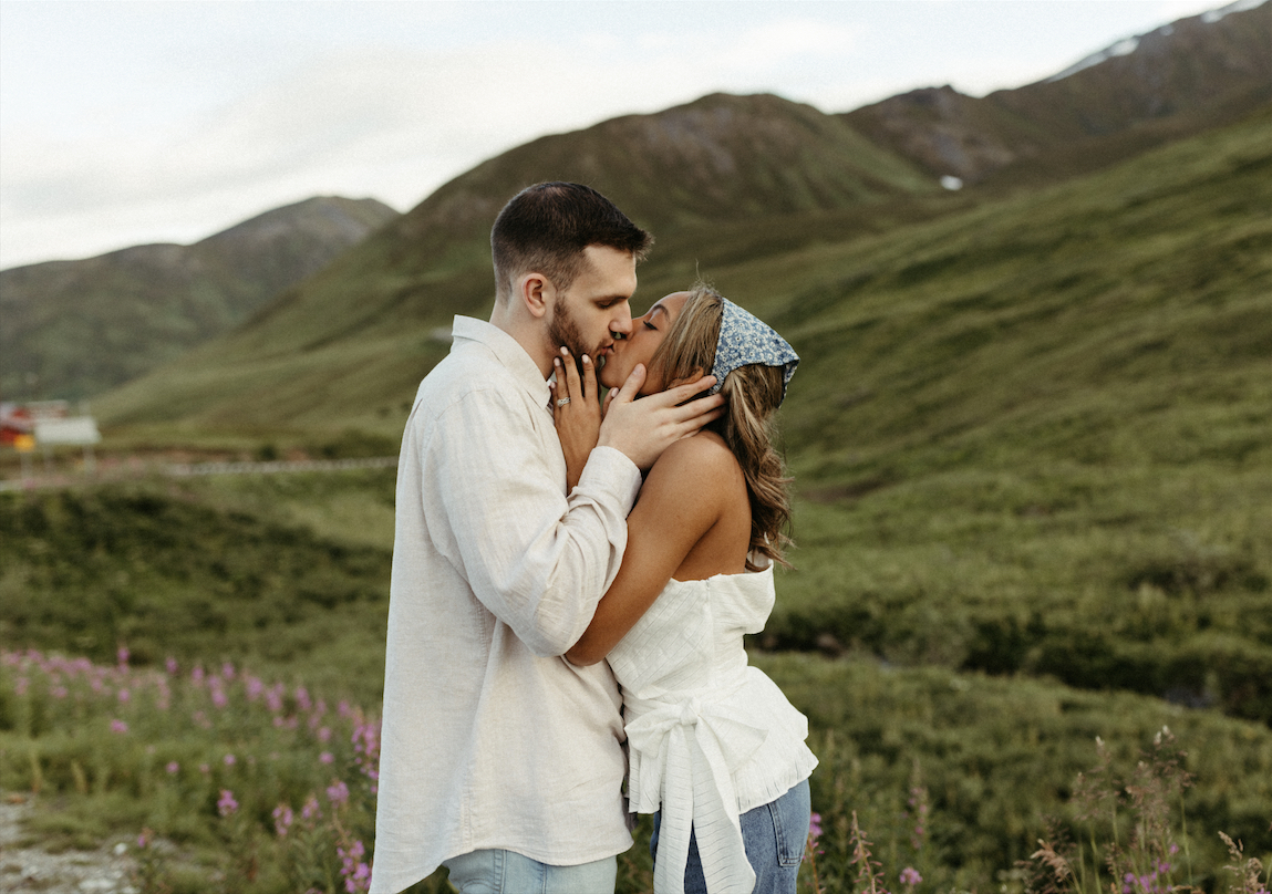 couple embracing during their session