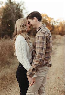 Couple standing forehead to forehead during the Tennessee engagement session 