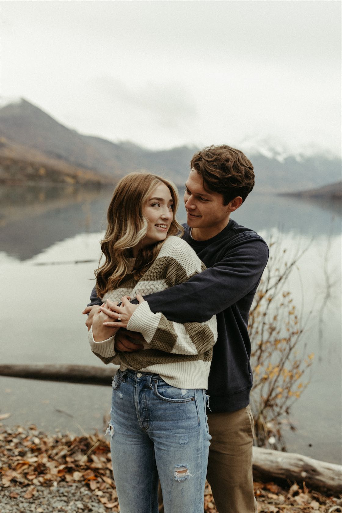 Couples photoshoot at Eklutna Lake in Alaska 
