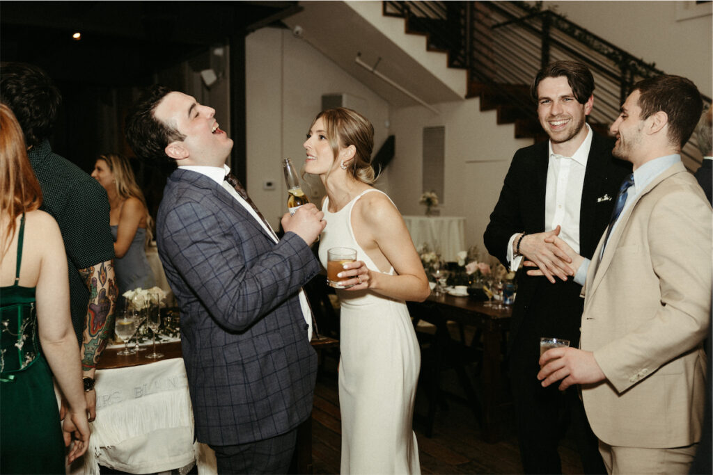 Moments filled with laughter between the bride and one of her best friends 