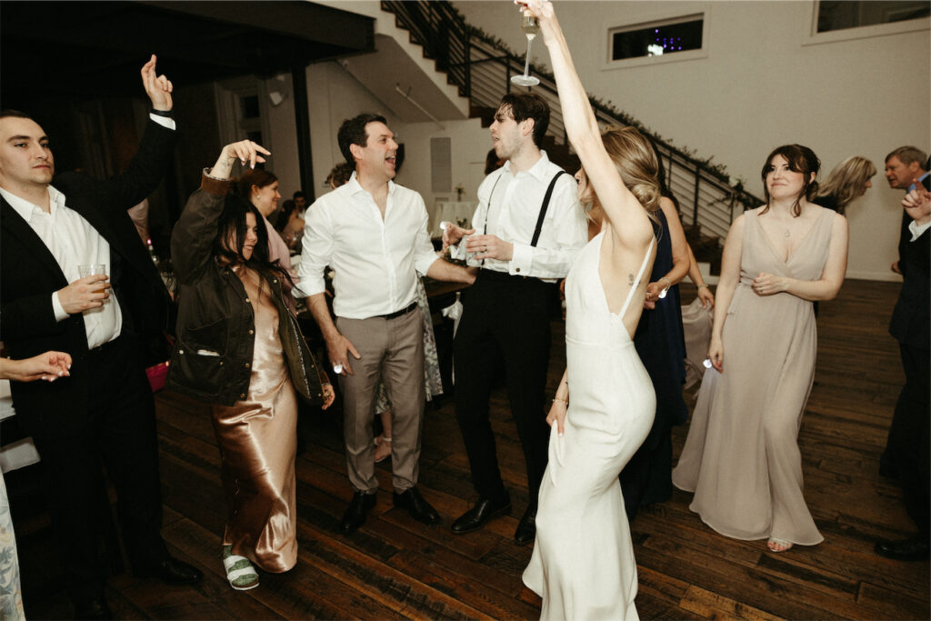 Couple socializing with their guests at one of the best Nashville wedding venues 