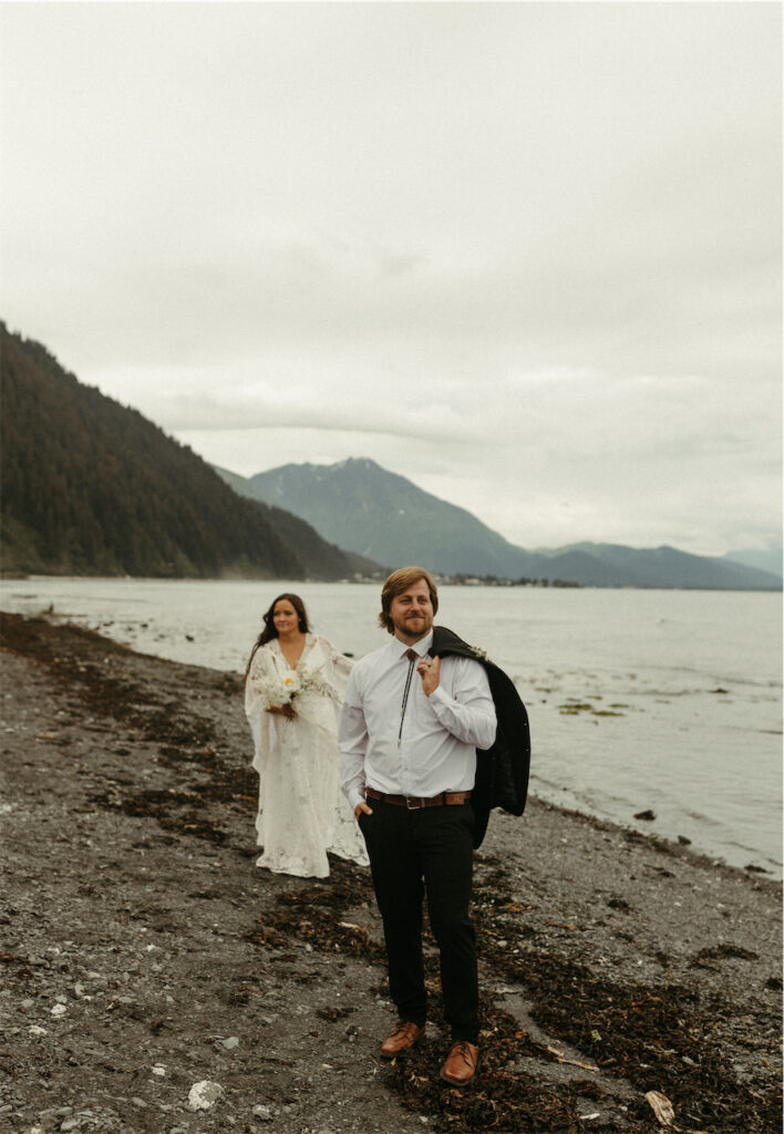 This black sand beach is the perfect place to elope in Seward, Alaska