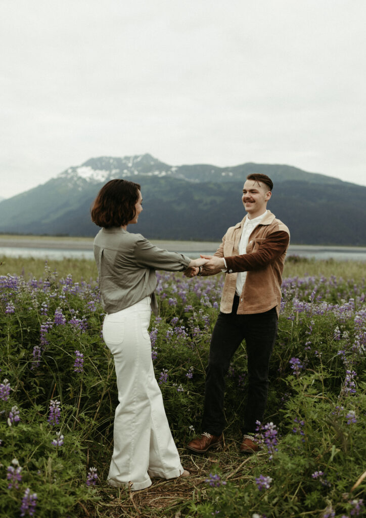 Spring engagement photo shoot in Alaska 