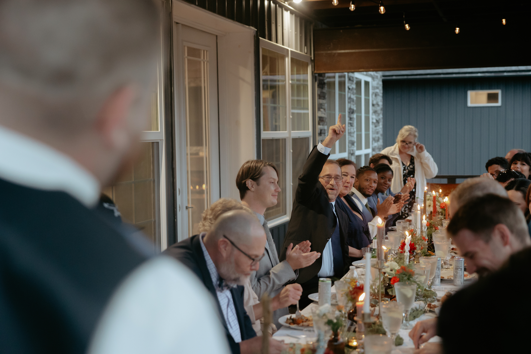 A couple hosting an intimate wedding reception in Girdwood, Alaska.