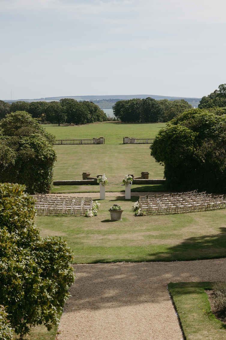 An overhead shot overlooking the ceremony site. 