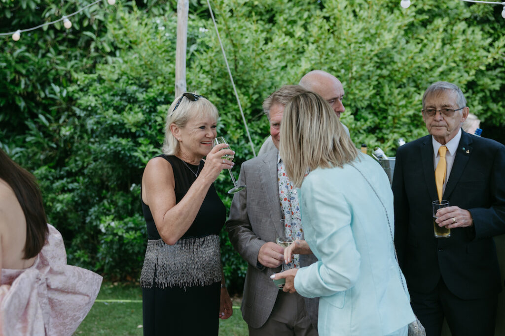 Family members meeting one another for the first time.